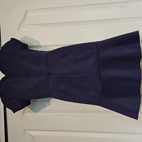 Aqua Faux Suede Navy Midi Dress Sz S NWOT MSRP $98 - Picture 6 of 6